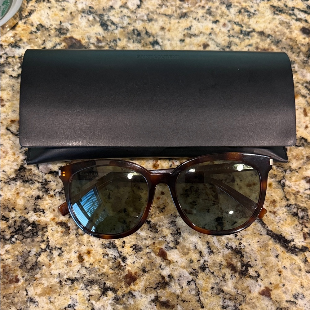 Authentic Saint Laurent Tortoiseshell Brown Sunglasses with Black Case - Picture 2 of 9